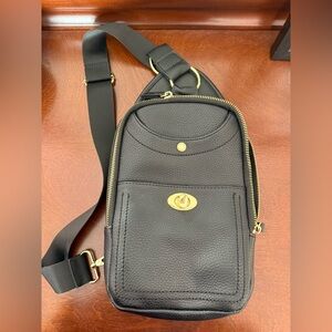 Steve Madden Black Leather Sling Bag